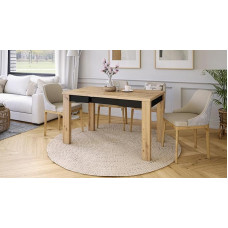 Disainer söögilaud pikendatav 85 kuni 130 cm Värv: Värv: Artisan Oak Matt Black