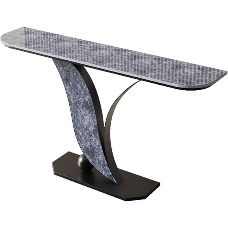 Konsolentisch Konsolentisch Für Den Eingangsbereich, Moderner Sofatisch Für Das Wohnzimmer Für Flur- Und Foyereingänge, Mit Steinplatten-Tischplatte(Black 4,120cm/47.2in)