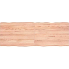 vidaXL lauaplaat, puidust lauaplaat, söögilaud, kohvilaud, täispuidust laud, käsitööna valmistatud servaga, asenduslaua saranate disain, helepruun, 140 x 50 x (2-6) cm, töödeldud täispuit