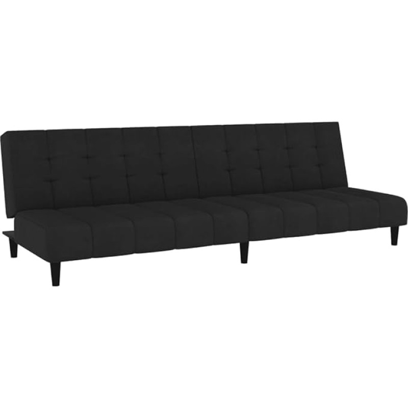 ULUYYUC Chaise Longue Põrandadiivan Diivanid ja diivanid Diivanvoodi - Diivanvoodi 2-kohaline must samet lounge aiapidude jaoks Patio