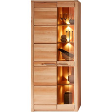 Lomadox elutuba / söögituba / Vitriinkapp / Valgustusega püstine vitriinkapp / 85 cm lai / Massiivne pöögi esipaneel