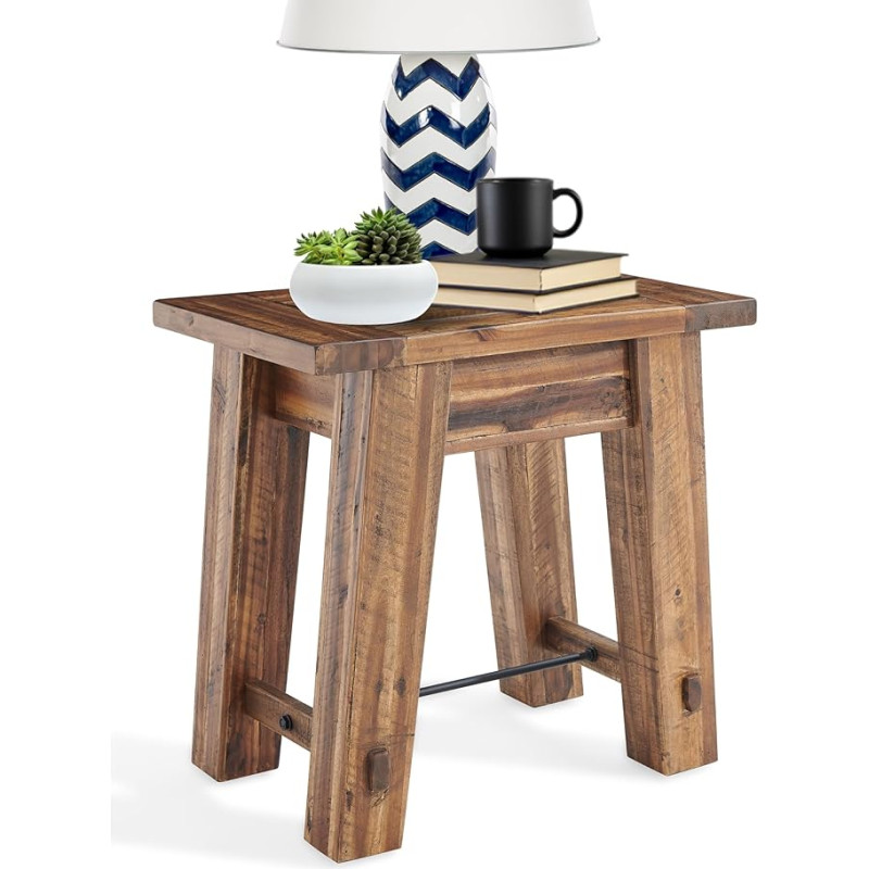 Alaterre mööbel Durango massiivpuidust küljelaud 68cm Raske tööstuslik küljelaud 100lb kandevõimega elutuppa magamistuppa või kodukontorisse Looduslik tera