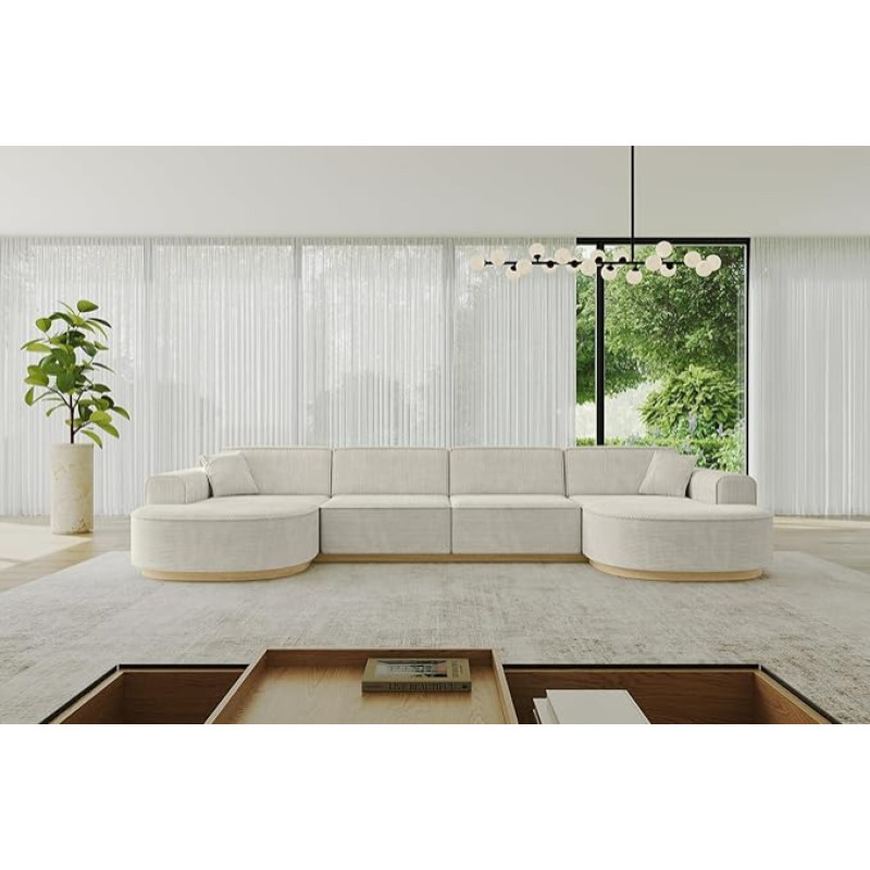 ALTDECOR MARI-U2-v2-380 x 165 x 81 cm U-kujuline nurgadiivan U-kujuline nurgadiivan L-kujul helehall