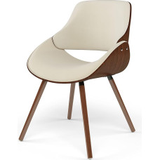 SIMPLIHOME Malden Bentwood söögitool puidust seljatoega söögitool, tekstiil, kreemikas, väike pakett