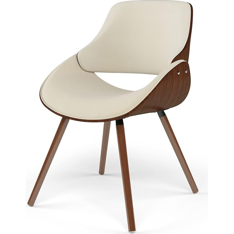 SIMPLIHOME Malden Bentwood söögitool puidust seljatoega söögitool, tekstiil, kreemikas, väike pakett