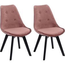 Happy Garden 2 tooli Nora söögitoa toolid roosa sametist ja pehmendusega köögitoolid pehmendusega toolid mustad jalad valmistatud täispuidust pöögist