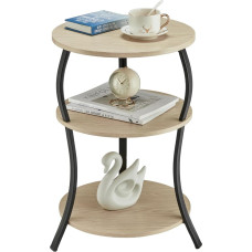 Ümmargune vintage küljelaud, 3-tasandiline küljelaud, ümmargune öökapilaud, 40 x 40 x 61 cm, ümmargune laud, diivanipoolne küljelaud, ümmargune öökapilaud, kaasaegne kohvipoolne küljelaud elutuppa,