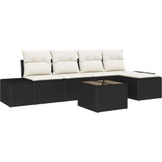 Rantry 5-teiliges Garten-Sofa-Set mit Kissen Braunes Poly-Rattan Gartenlounge Model3355696