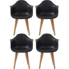 4 söögitooli komplekt, moodsad puidust jalgadega köögitoolid, tugitoolid elutuppa, söögituppa, mustad