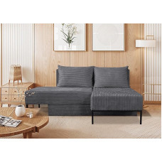 Kaiser Möbel - nurgadiivan magamisfunktsiooniga ja voodikastiga - modulaarne nöördiivan - 203 x 145 cm - L-kujuline diivan, elutoa diivan, 3-kohaline, püsiv magamiskoht - Mooka 4-in-1 - tumehall, paremal pool