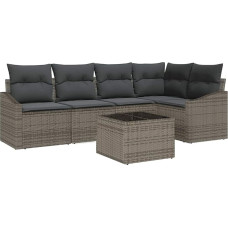 Rantry 5-teiliges Garten-Sofa-Set mit Kissen - Schwarzes Poly-Rattan Gartenlounge Model3346729