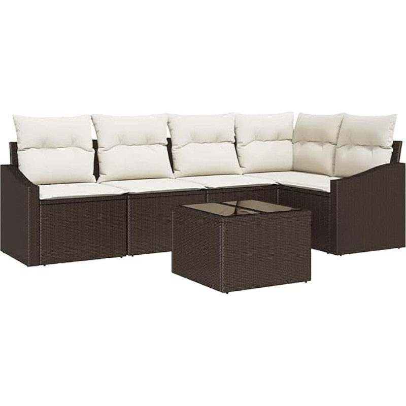 Rantry 5-teiliges Garten-Sofa-Set mit Kissen in Grau aus Poly-Rattan Gartenlounge Model3346728