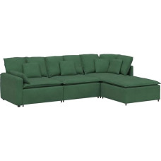 vidaXL moodul diivan koos jalapadja padjaga Corduroy kangast džungliroheline moodul diivan kaasaegne peresõbralik L-kujuline diivan