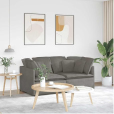 Modulaarne diivan koos padjaga Corduroy kangast helehall nurgadiivan 200 x 100 cm elutuppa ja rõdule Pehme disainiga vastupidav mugavus Modulaarne