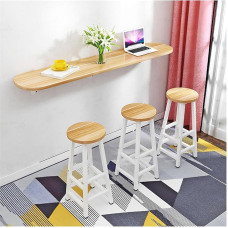 Hängender schmaler Langer Tisch für zu Hause, für kleine Räume, kompakte Lösung, mit Eisenhalterung (Holzfarbe, 80 x 40 cm)