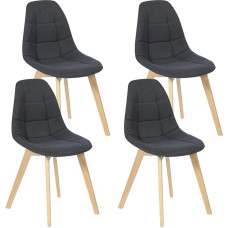 IDMarket - 4 skandinaavia Gaby toolide komplekt, kangas Hall söögituba