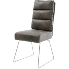 DELIFE Pela-Flex polsterdatud tool uisuraamiga Roostevabast terasest mikrofiiberist Hall antiikne taskujuga tool