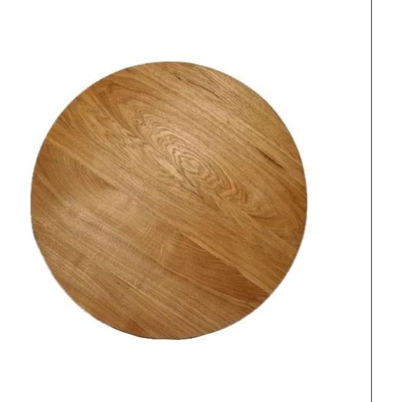WESTTREE ümmargune lauaplaat massiivsest tammepuust, õlitatud, 4 cm paksune, ümmargune puidust plaat, tammeplaat (läbimõõt 110 cm)