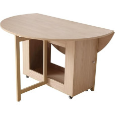 120,1 cm ümmargune kokkupandav söögilaud 4-6 inimesele Puidust köögi kokkupandav söögilaud Suur söögilaud riiuliga metallist jalgadega puidust värvi söögituppa (ainult laud)