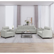 3-osaline diivanikomplekt koos padjaga helehall mikrofiiberkangas elutuppa Lounge tool diivanile Mugav ja vastupidav vastupidav