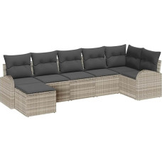 Rantry Garten Diivan Set Set von 7 Beige Rattan, Polüester Garten Diivan Set Gartenlounge Model3346132