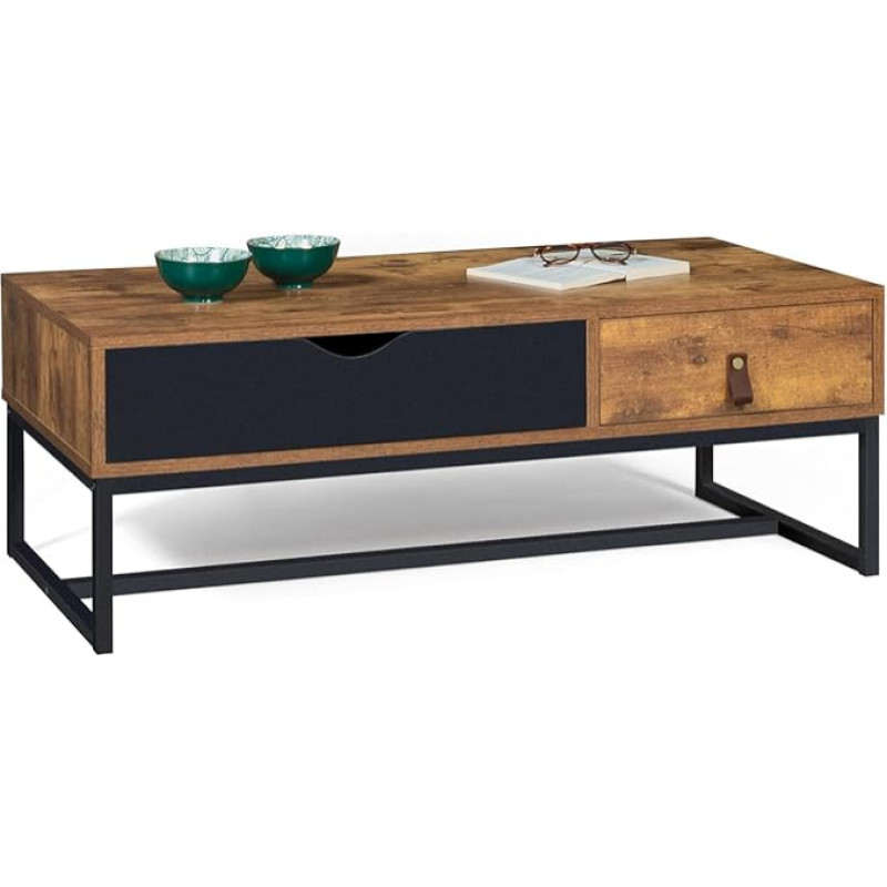 IDMarket - Ristkülikukujuline Chicago 2 sahtliga tööstuslik kohvilaud