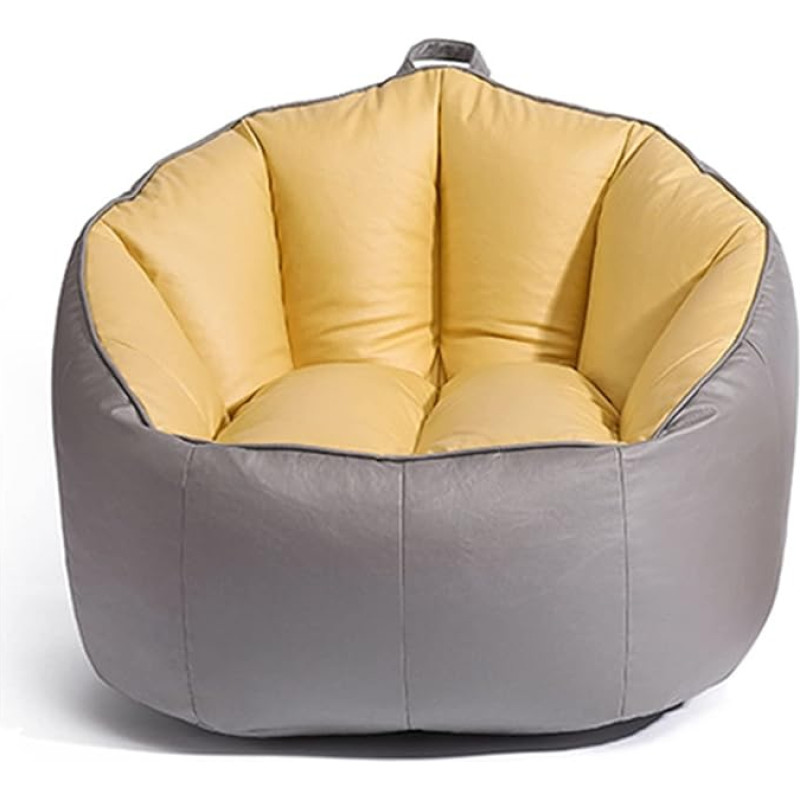 Kreative Freizeit Kleine Wohnung Stoff Faule Diivan, Single Balkon Schlafzimmer Kleines Diivan Bohnenbeutel Diivan Yellow+Dark-Grey