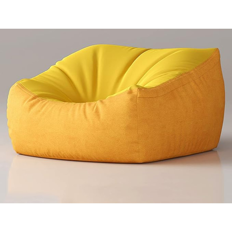 Freizeitsofa -Stuhl Wohnzimmer Schlafzimmer Balkon Einlederte Ledersofa Nickerchen -Lounge Stuhl Diivan Faule Bequeme Diivan Lazy Sofa Stühle Stühle Stühle 75x75cm Yellow