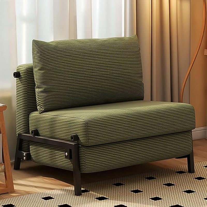 Moodne kokkupandav futon diivanvoodi seljatoega, konverteeritav nöördiivanvoodi elutuppa, korterisse ja salongi (roheline, 65 cm / 25 tolli)