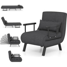 Teisaldatav diivanvoodi, 4 in 1 kokkupandav tool reguleeritava seljatoega, padja ja metallraamiga, Chaise Longue, diivan korterisse, magamistuppa, kodukontorisse