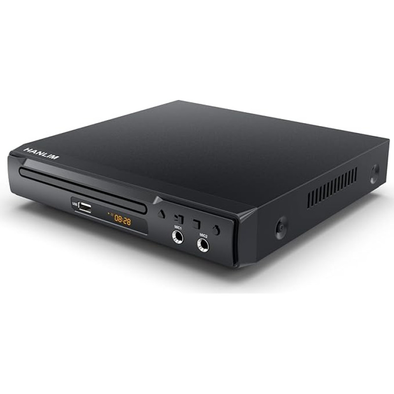 Mini DVD mängija Scart Compact CD mängija Region Free HDMI DVD/CD/VCD mängija telerile, USB, 2 mikrofoniliidest, HDMI/AV kaabel, integreeritud PAL/NTSC TV süsteem Metallist korpus
