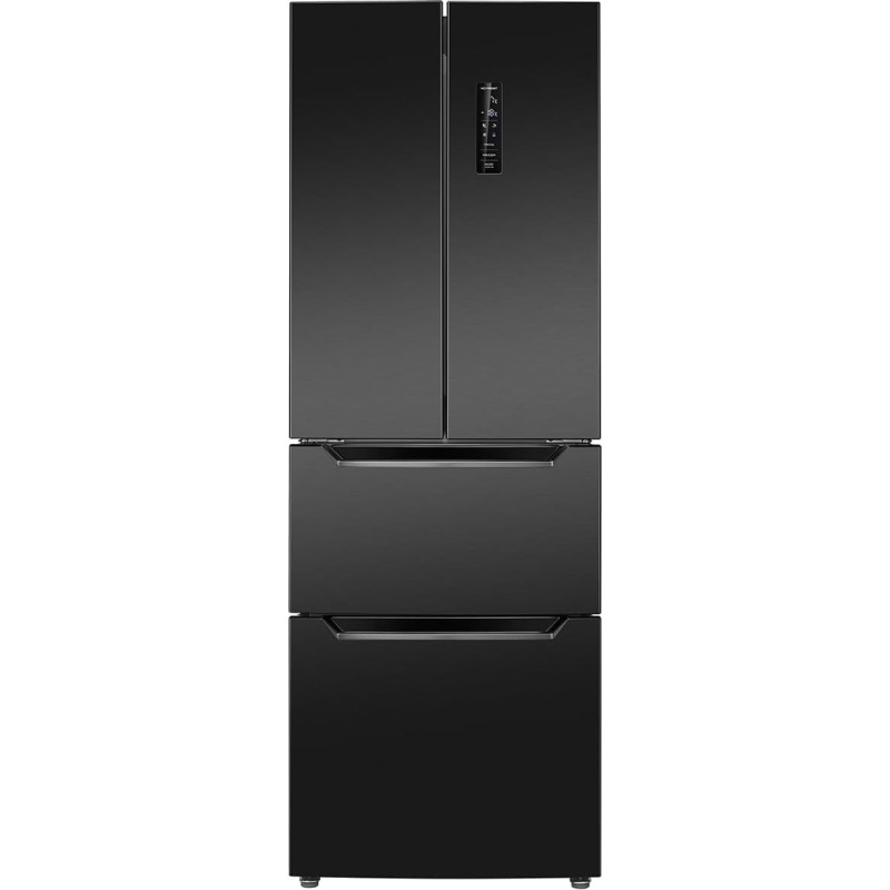 Bomann® Fridge with Freezer | No-Frost Freezer | 186 cm Fridge | 39 dB | Cool Freezer Combination with MultiAirflow | 320 L | Cool Freezer Combination No-Frost | KG 7361 Black-inox
