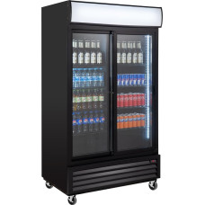 GastroHero Eco 1000 Drinks Fridge with Sliding Doors and Light Attachment