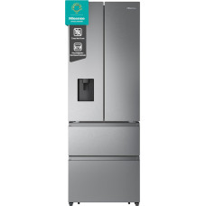 Hisense RF632N4WIE French Door Fridge Freezer / NoFrostPlus / Inverter Compressor / Water Dispenser / CrispZone / 200 cm / Fridge Capacity 336 l / Freezer Capacity 149 l / 38 dB / 295 kWh / Year / Stainless Steel - Look