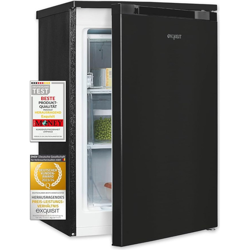 Exquisit GS81-051C Freezer Black | Net Capacity: 85 L | 4 x Freezing | Standing Device