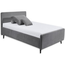 Stella Trading Peach pehmendusega voodiraam 120 x 200 cm, tumehall - moodne üheinimesevoodi koordi välimusega ja puidust jalgadega - 129 x 108 x 215 cm (B x K x S)