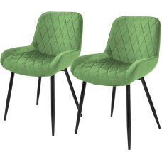 ML-Design 2 söögitoa tooli, Sage, sametist iste, metalljalad, söögitoa toolid selja- ja käetugedega, köögitoolid, elutoa toolid, polsterdatud toolid