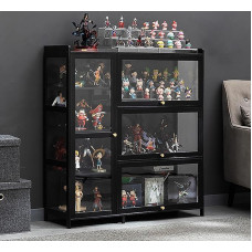 REBOTZ klaasvitriin, akrüülist vitriinkapp, kollektsioonikapp, 70/100/130 cm, ustega hoiukapp, kokkupandav uksekonstruktsioon mugavaks hoiustamiseks, suletud ja tolmukindel (100 x 33