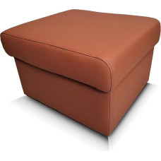 Quattro Meble Hermes konjaki värvi ehtne nahast tugitooli hoiuruumiga pruun ehtne nahast tugitooli lehmanahast istme kuubi polsterdatud tugitooli jalahoob ehtne nahk (60 x 55 cm)