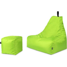 PATCH HOME Patchhome De-Lux Lounge Chair, sealhulgas kuubik koos tõmblukuga Taas täidetav mängukott Bean Bag istmepadi sise- ja välitingimustes kasutamiseks Valmis täidetud (XL tõmblukuga, Kiwi roheline)