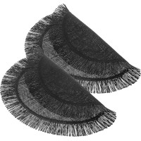 OUNONA 2 Stück Runde Gewebte Platzsets mit Quaste Verschleißfest und Hitzebeständig 38cm Dekorative Tischunterlage für Esstisch Zuhause Restaurant Geschenk