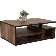 Hela Tische, Eike kohvilaud elutoa laud Melamiiniga kaetud vanapuust tammepuust palju hoiuruumi ratastel 110 x 68 x 50 cm