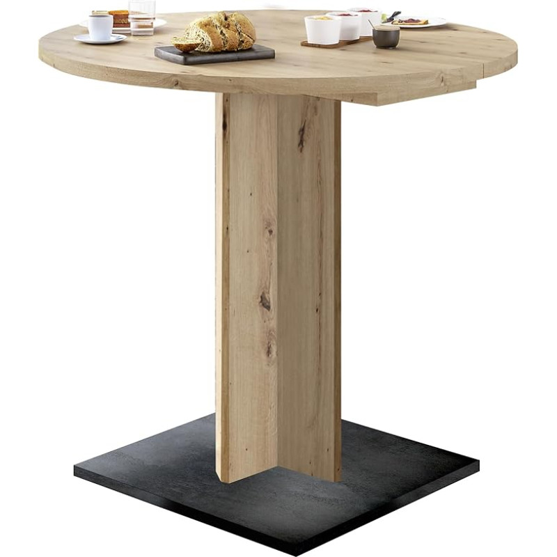 Möbelando söögilaud 80 x 75 x 80 cm (Laius x Kõrgus x S) Okast tammest