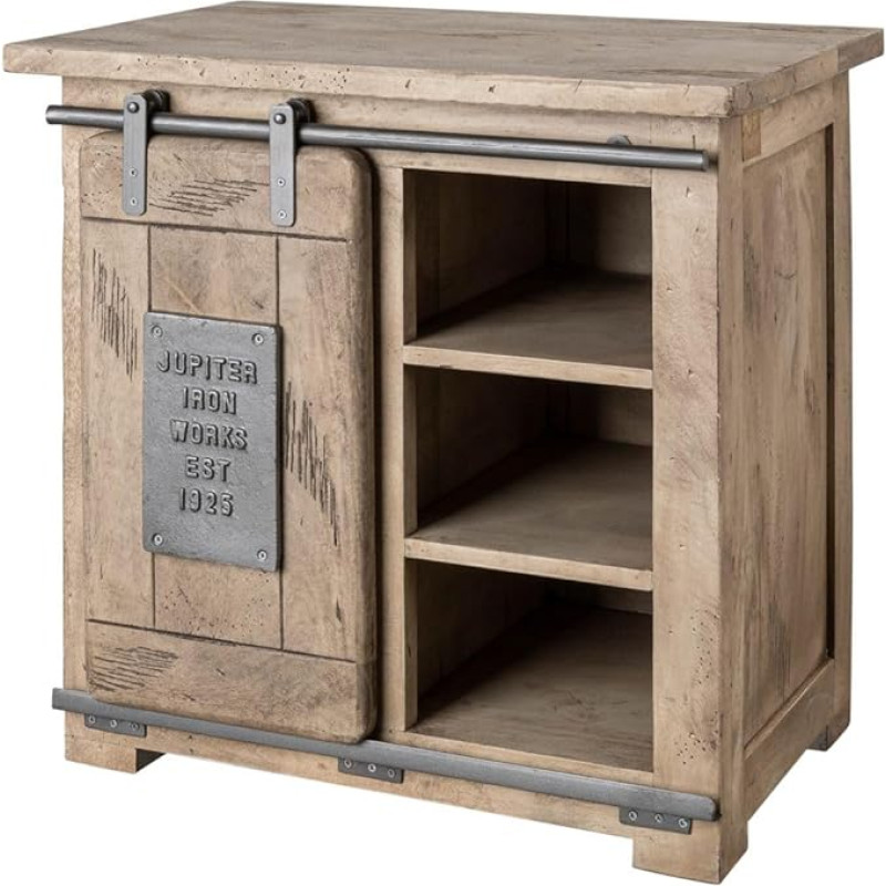 MASSIVMOEBEL24.DE Raudtee Mango kapp 70 x 45 x 70 cm, Värv: beež värvitud, Suurus: 70 x 45 x 70 cm (B x S x K x K)