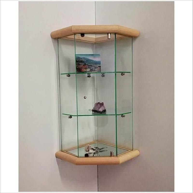 VM502T-TR Klaasist seinale paigaldatav vitriinkapp hele tammepuit