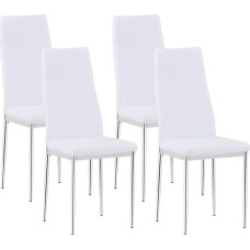 GOLDFAN 4 nahast söögitooli komplekt, kaasaegsed köögitoolid, kontoritoolid, elutoa toolid, metallist jalgadega polsterdatud toolid, valged