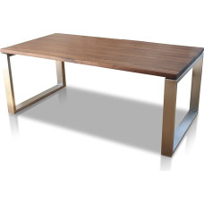Müncheni söögilaud Täispuidust roostevabast terasest seeria Pähklipuust Ameerika täispuidust 160 x 90 cm puidust laud Roostevabast terasest metallist teras Premium söögilaud disain laud roostevabast terasest laua raam