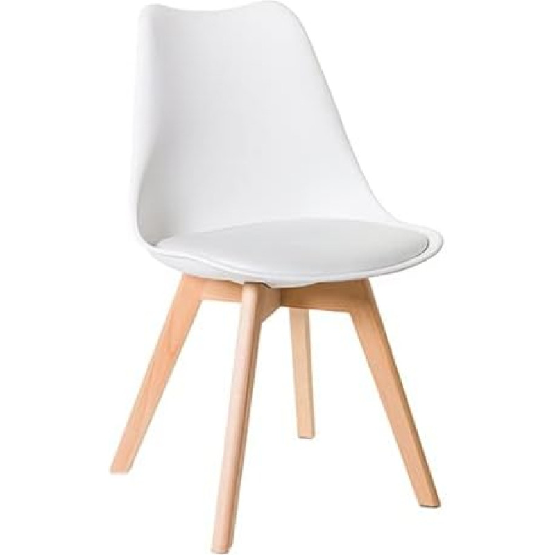 Roberta valge söögitoolid pöögijalgade ja polsterdusega (1)