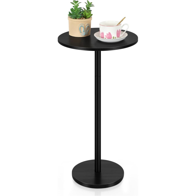 Vrisa joogilaud väikestesse ruumidesse, ümmargune alus, väike kaasaegne Martini küljelaud, akentne küljelaud elutuppa, magamistuppa, diivanile, diivanile, toolile, musta värvi