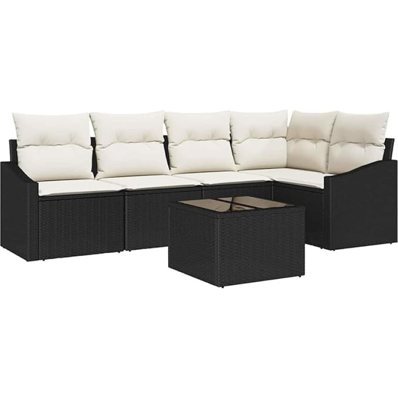 Rantry 5-teiliges Garten Sofa Set mit Kissen Braun Poly Rattan Gartenlounge Model3346727